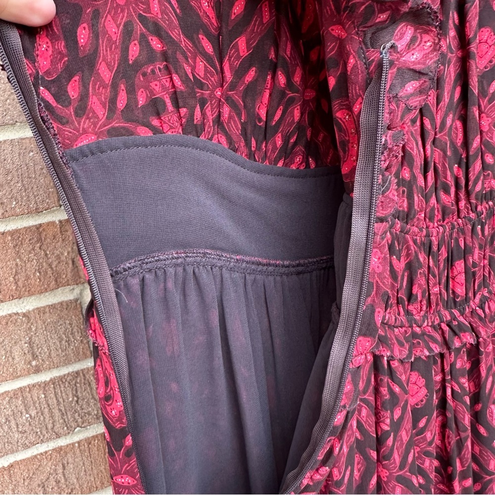 Ulla Johnson Anika Silk Midi Dress fuchsia Size 6 - Picture 10 of 15
